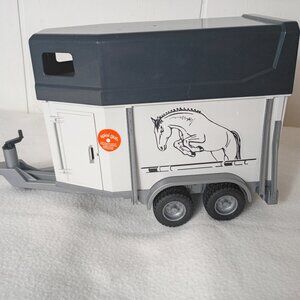 Bruder Horse Trailer Toy Gray Pull Behind Farm Play Hitch 4 Wheel Germany